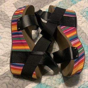 Boutique by Corkys rainbow wedges